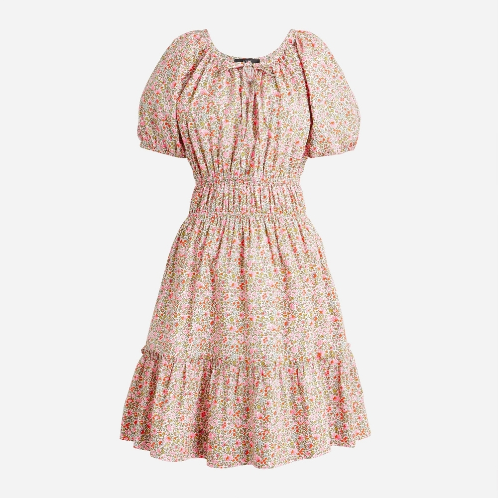 NEW J. Crew Floral Cinched Waist Puff Sleeve Dress - Picture 2 of 14